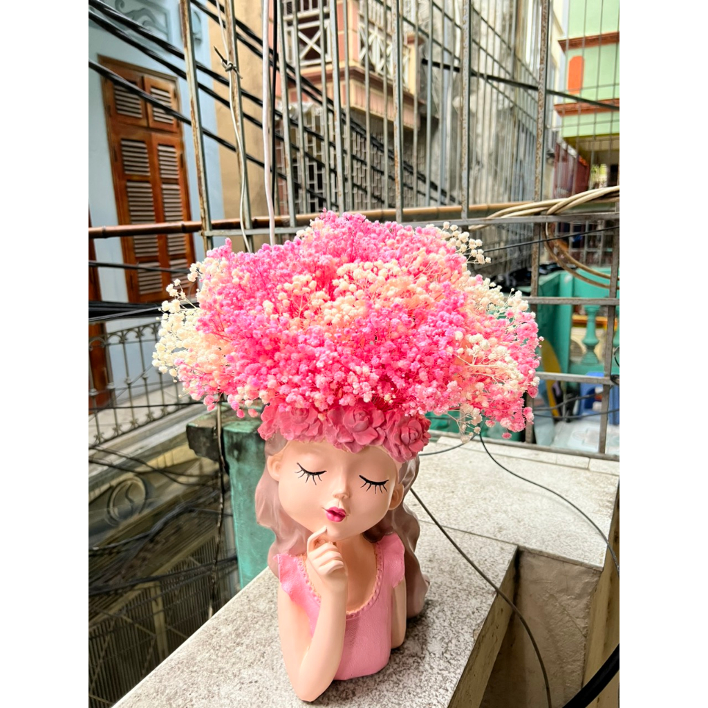 MẪU CAO CẤP Bình hoa cô gái trang trí cắm hoa khô baby decor nhiều màu sắc