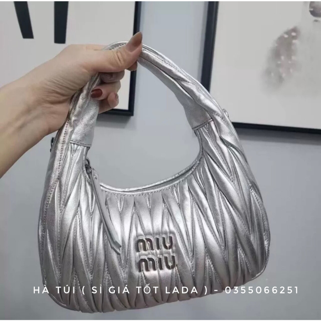 Túi xách nữ kẹp nách Miumiu hộp hồng dễ thương