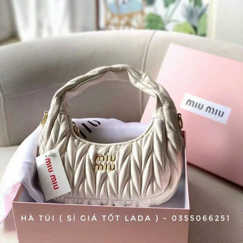 Túi xách nữ kẹp nách Miumiu hộp hồng dễ thương