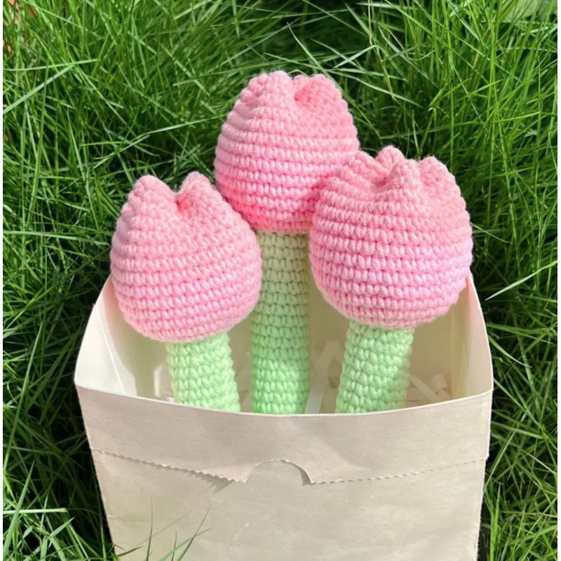 Túi để son handmade hoa tulip