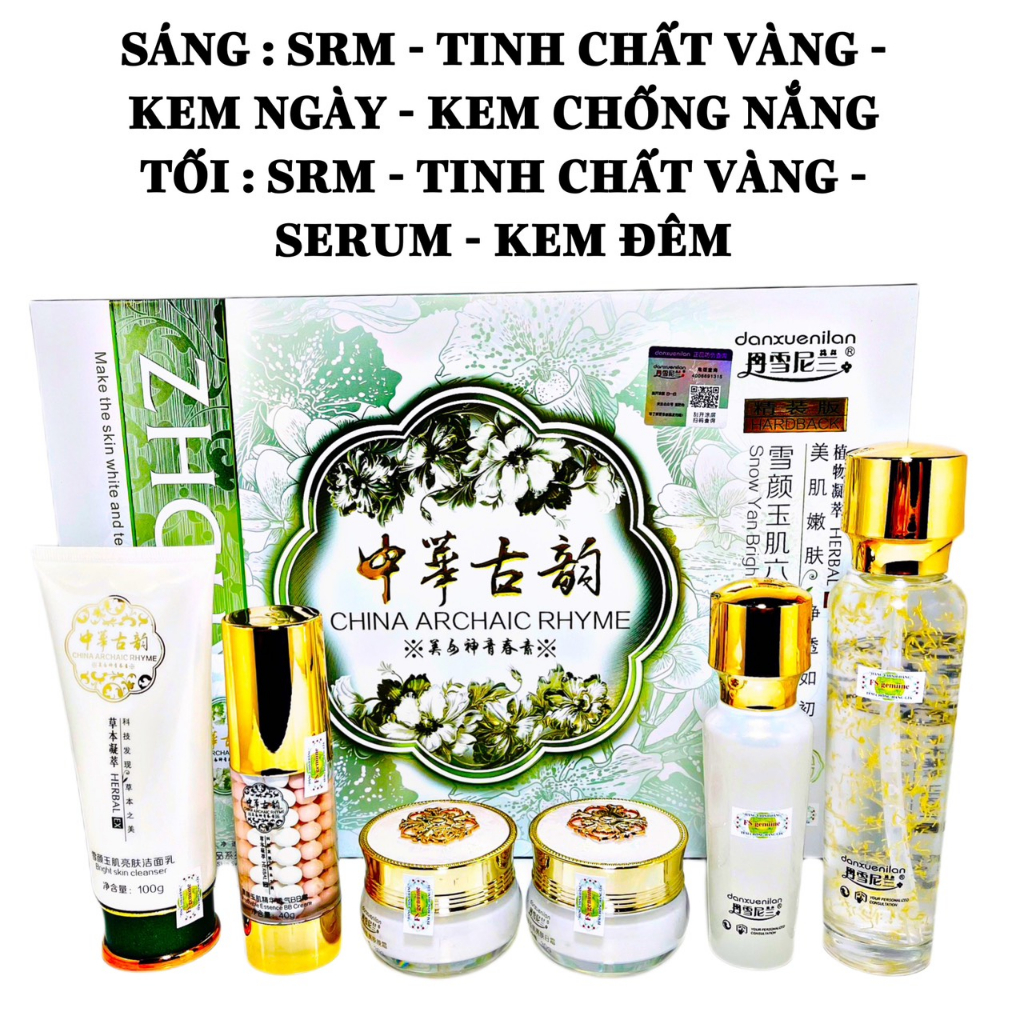 Bộ kem hoàng cung tơ tằm 6 món dưỡng trắng da