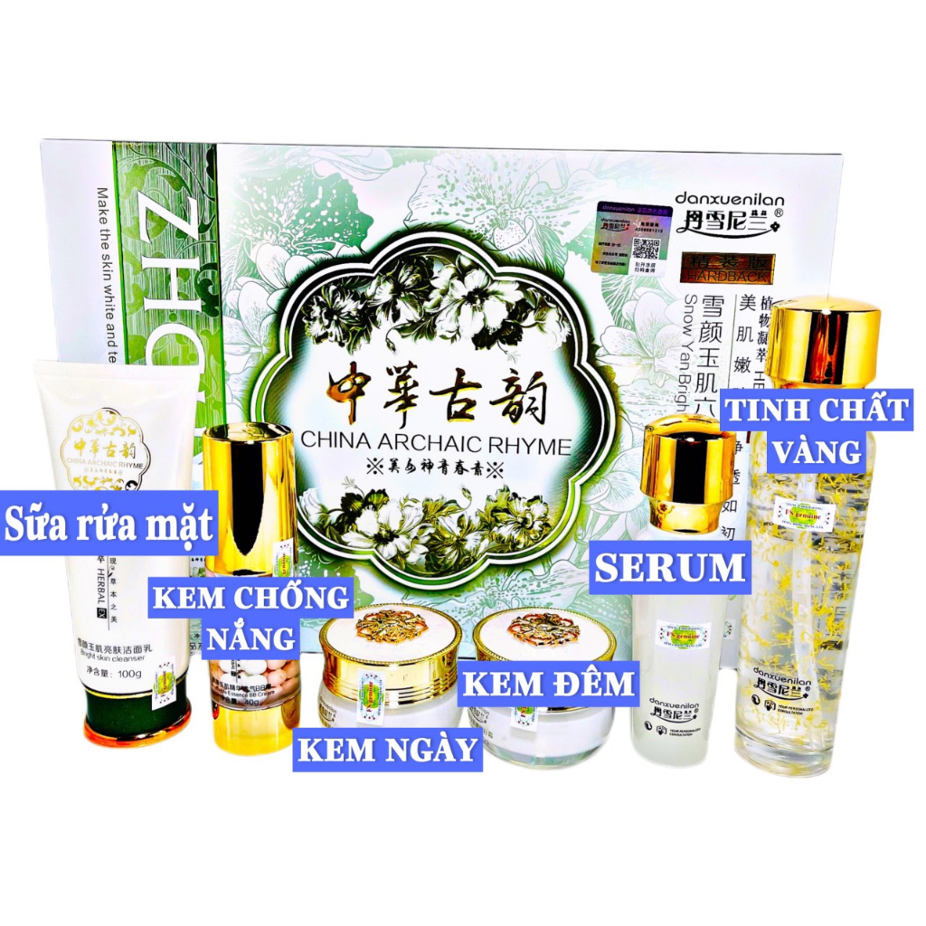 Bộ kem hoàng cung tơ tằm 6 món dưỡng trắng da