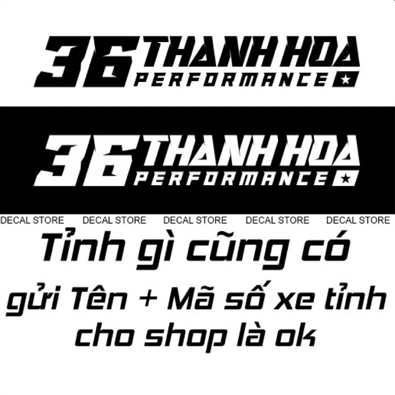 TEM 63 TỈNH THÀNH DÁN XE PERFORMANCE