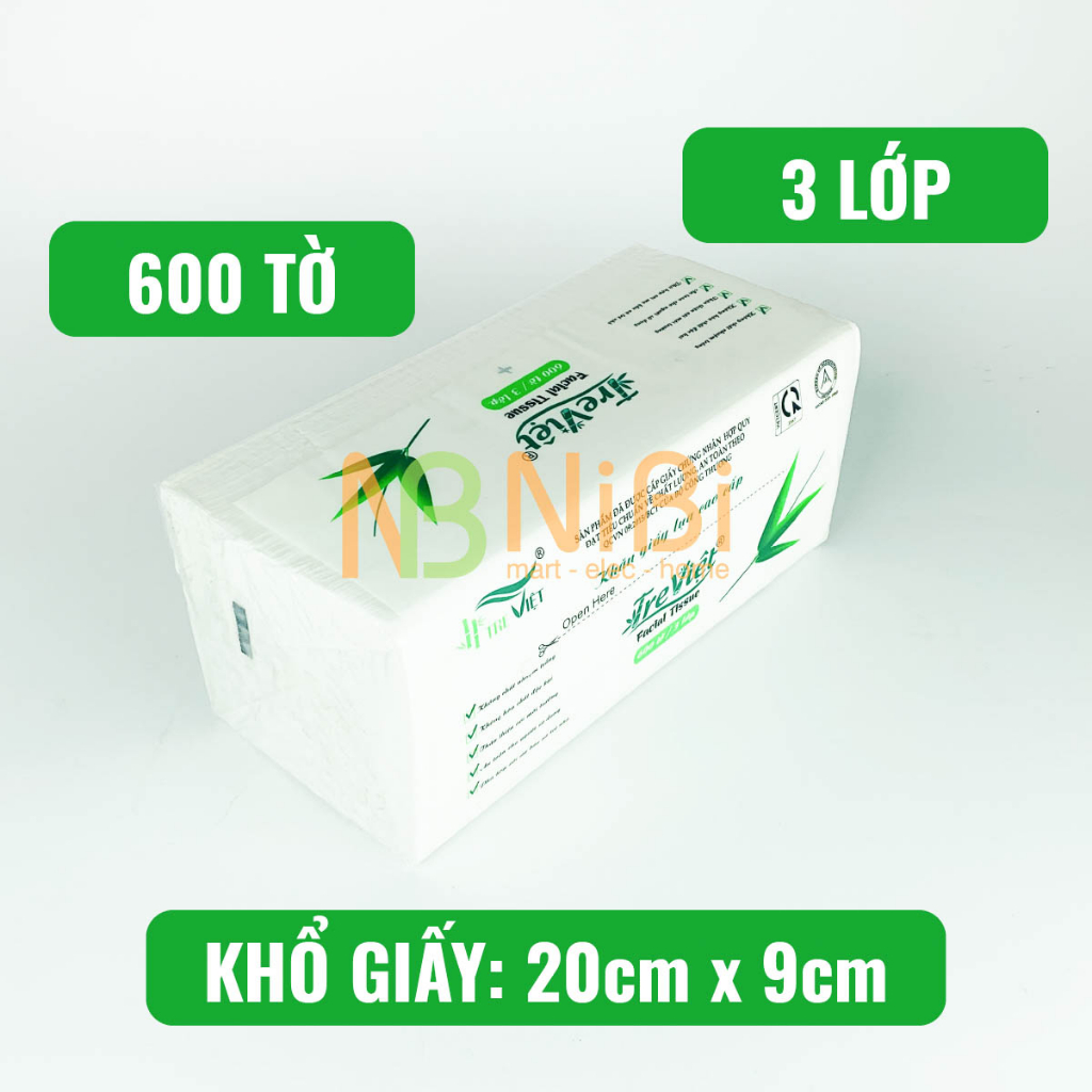 Khăn giấy rút lụa 3 lớp Tre Việt, khăn giấy ăn Tre Việt mềm mịn không chất tẩy trắng siêu dai