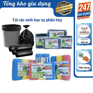 Túi đựng rác loại dày, túi rác sinh học tự phân hủy cỡ nhỏ, trung, đại loại màu và đen - Bịch 1kg
