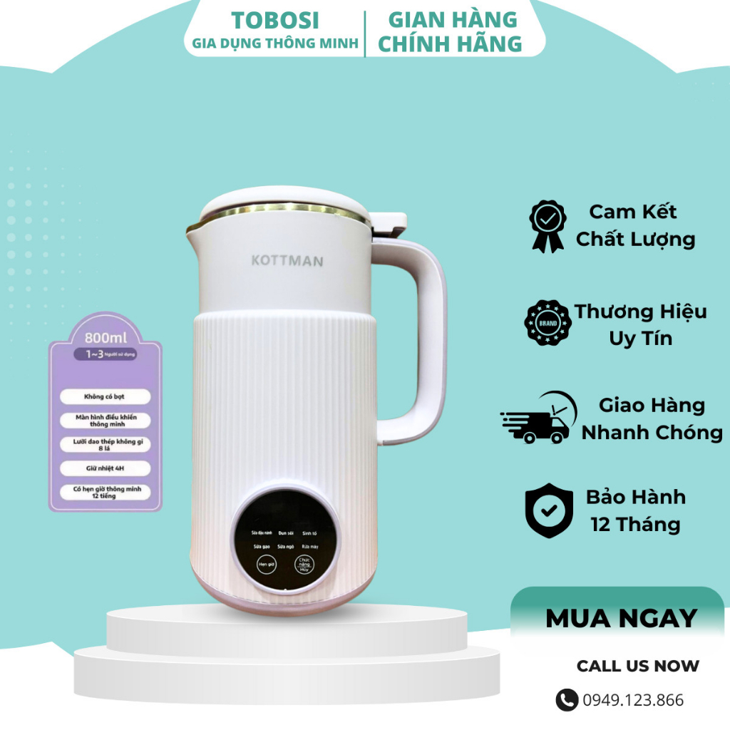 Máy làm sữa hạt KOTTMAN Bản Tiếng Việt - BH 12 THÁNG