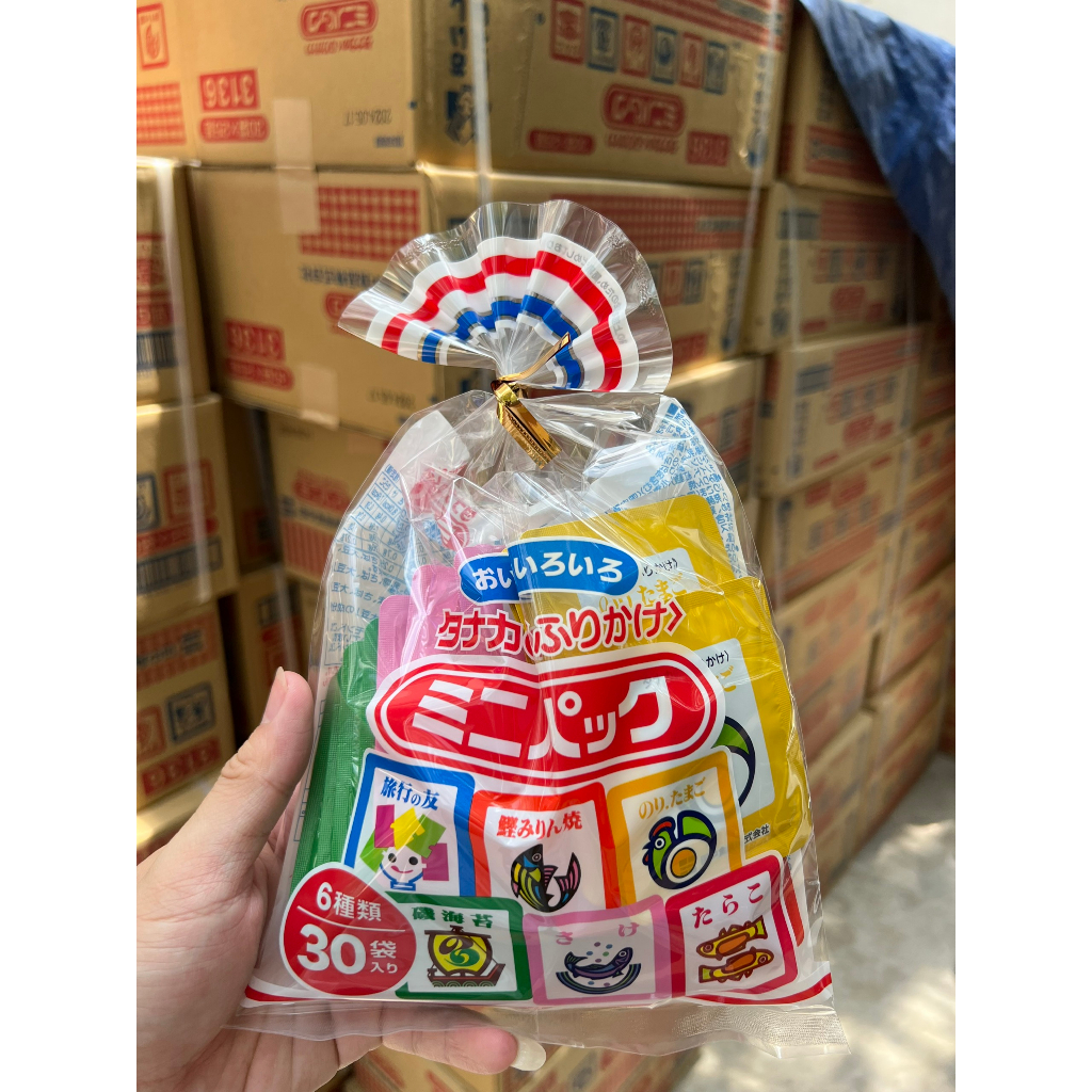 Gia vị rắc cơm túm 30goi cho bé ăn dặm Tanaka 6vị Nhật 60g  rẻ Nhất Shopee