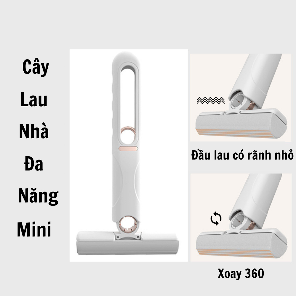 Cây Lau Bàn Bếp Tự Vắt Thông Minh Mini 25cm , Cây Lau Nhà Thông Minh Tự Vắt