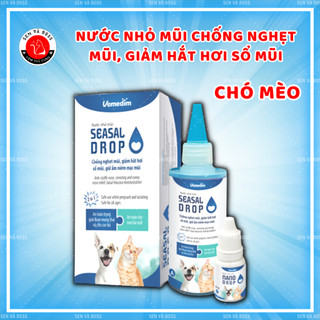 Seasal drop - nước vệ sinh nhỏ mũi chó mèo - chống nghẹt mũi, chảy nước mũi, khó thở, khò khè - 100ml