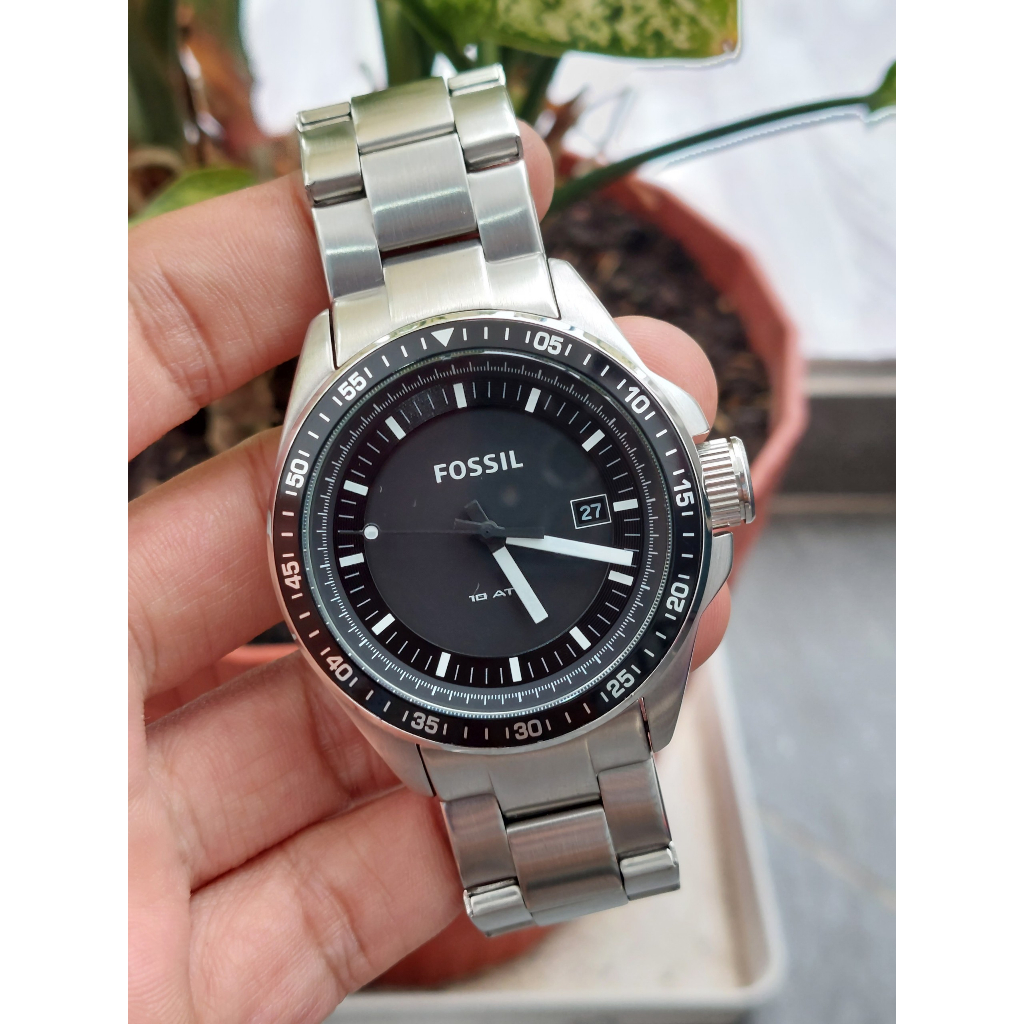 Đồng hồ nam Fossil mặt xám đen chạy pin