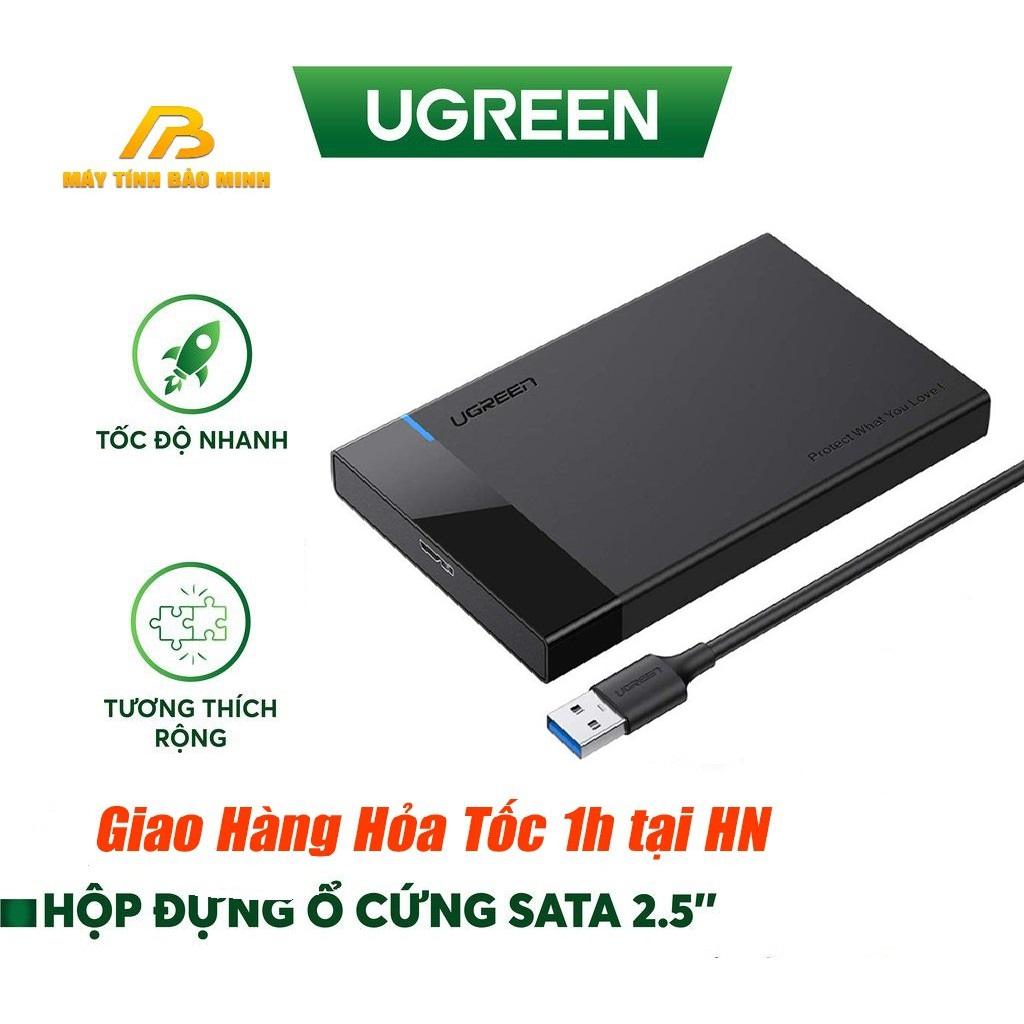 Vỏ Hộp Đựng Ổ Cứng 2.5 Inch HDD và SSD USB 3.0 (Dây Rời) UGREEN 30848