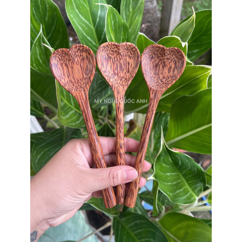 Muỗng gỗ dừa hình trái tim