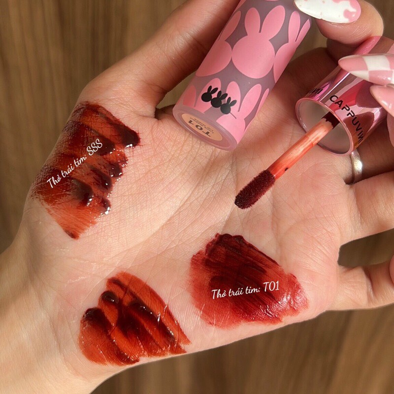 Son Kem Cappuvini Thỏ Hồng Love Mềm Mịn Môi Rabbit Lip Glaze Chính Hãng