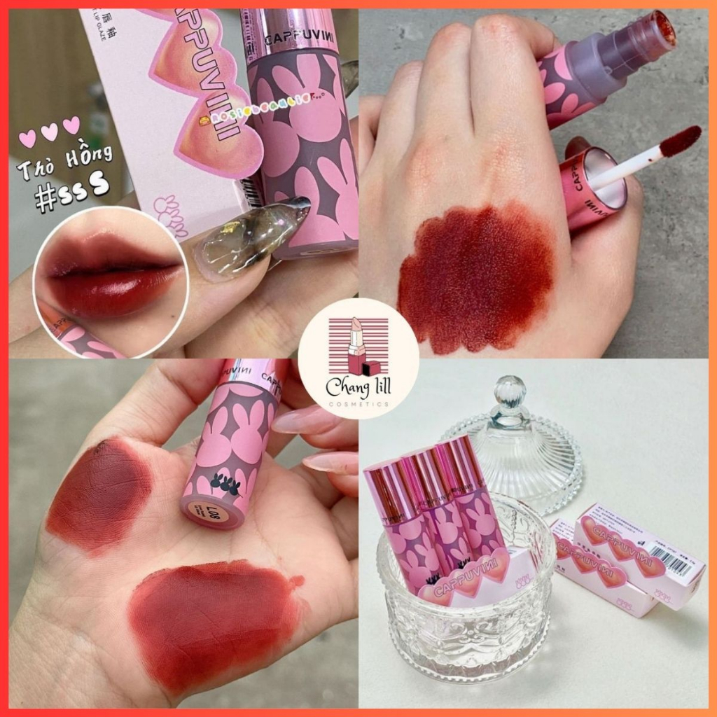 Son Kem Cappuvini Thỏ Hồng Love Mềm Mịn Môi Rabbit Lip Glaze Chính Hãng