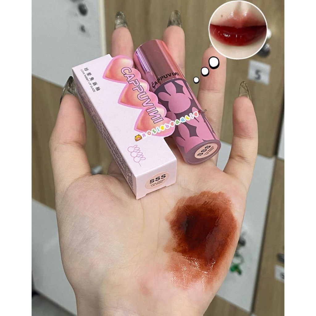 Son Kem Cappuvini Thỏ Hồng Love Mềm Mịn Môi Rabbit Lip Glaze Chính Hãng