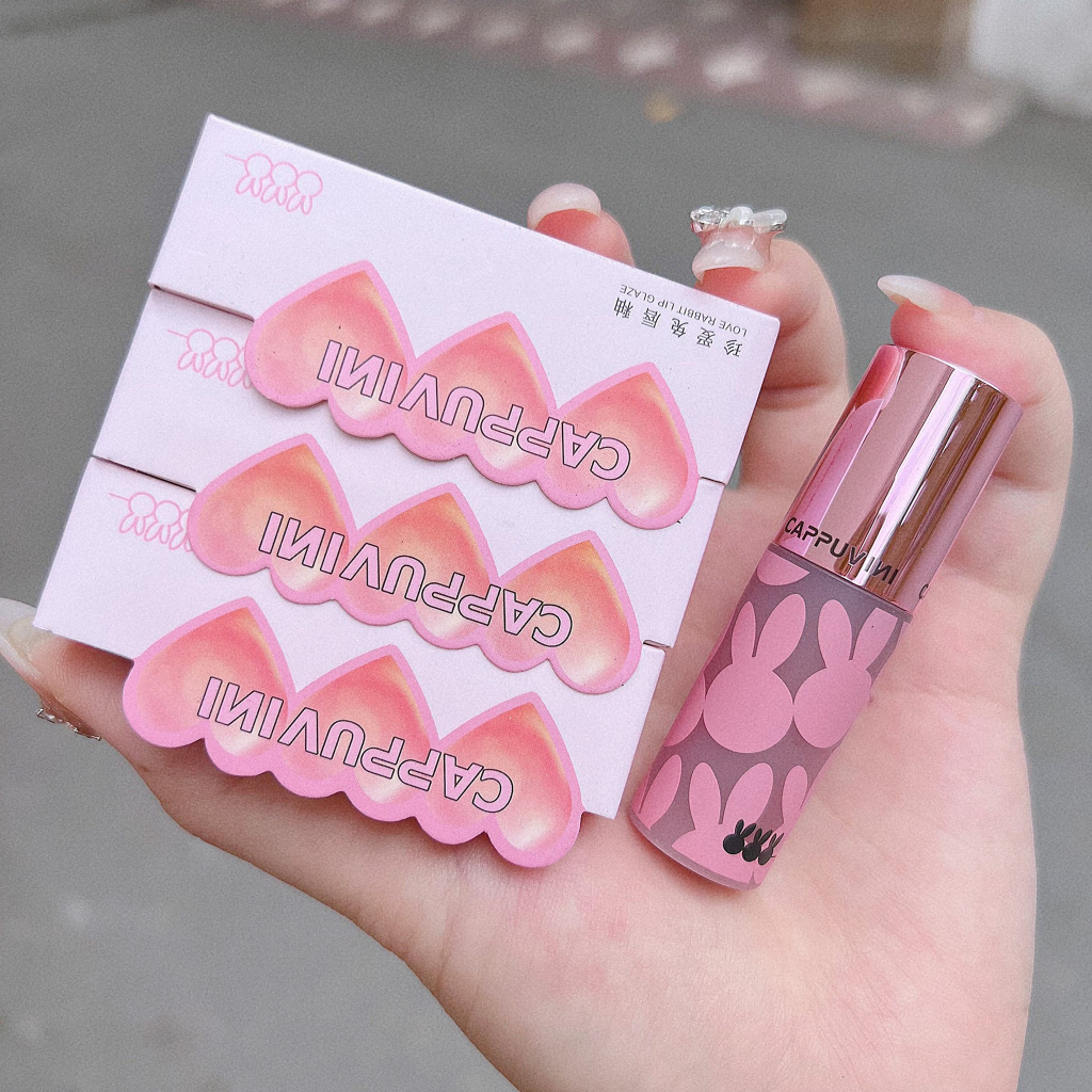 Son Kem Cappuvini Thỏ Hồng Love Mềm Mịn Môi Rabbit Lip Glaze Chính Hãng