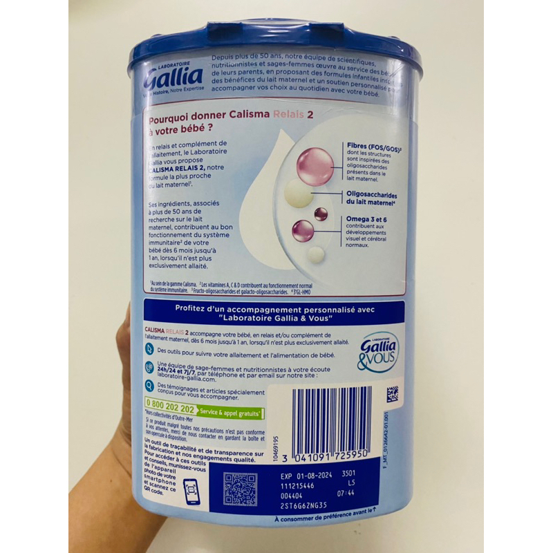 Sữa Gallia Calisma Relais 2 830g - hàng nội địa Pháp