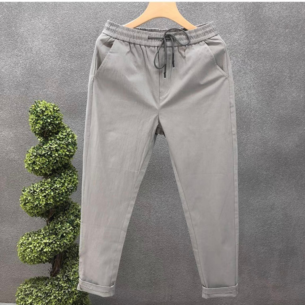 Quần đũi dài nam lưng chun,Quần đũi dài nam nữ hot trend năm nay,quần chất liệu đũi xước cực mát cho mùa hè,co giãn nhẹ