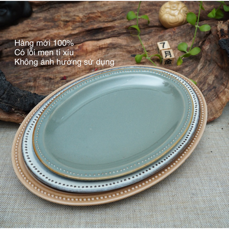 Dĩa Ăn Bằng Sứ Dáng Hột Xoài Phong Cách Bắc Âu - Gốm Sứ Nhật Bản