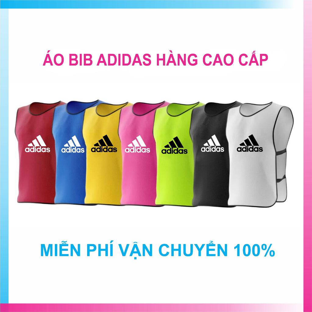 Áo bib, áo tập bóng đá, tổ chức team building loại đai thương hiệu Adidas, Kamito, Nike, Mizuno nhiều màu.