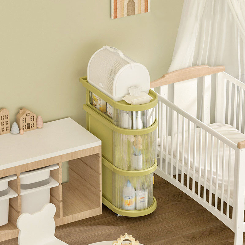 Kệ Để Đồ Sơ Sinh 4 Tầng YEYA Có Ngăn Kéo Trong Suốt,Bánh Xe Đẩy Tiện Lợi,Kệ Để Đồ Đa Năng Gấp Gọn Phong Cách Châu Âu