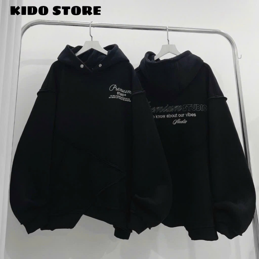 Áo hoodie nỉ bông form rộng cao cấp nam nữ unisex thoáng mát chuẩn dáng KDH47