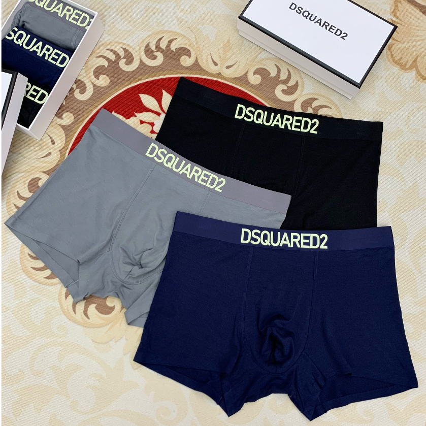 Quần lót, sịp, chip Dsquared2 trơn logo cạp combo 3 chiếc thun lạnh SC fullbox