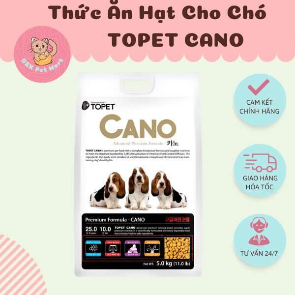 Thức Ăn Hạt Cho Chó Mọi Lứa Tuổi - Topet Cano | Bao 5kg