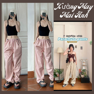  Quần Jogger Ống Rộng Dáng Suông Trơn Cạp Rút Eo HOT HIT Quần Chất KAKI Thể Thao PA.RACHUTE Siêu Cá Tính 