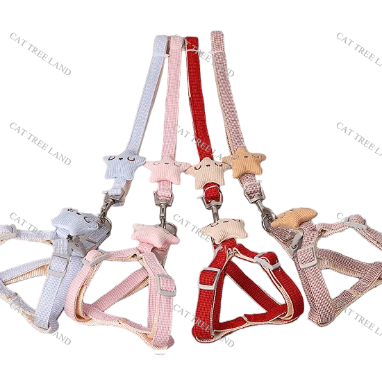 DÂY DẮT CHÓ MÈO KÈM ĐAI NGỰC, HÌNH NGÔI SAO - VÒNG CỔ MÈO CHÓ - DÂY XÍCH CHO THÚ CƯNG