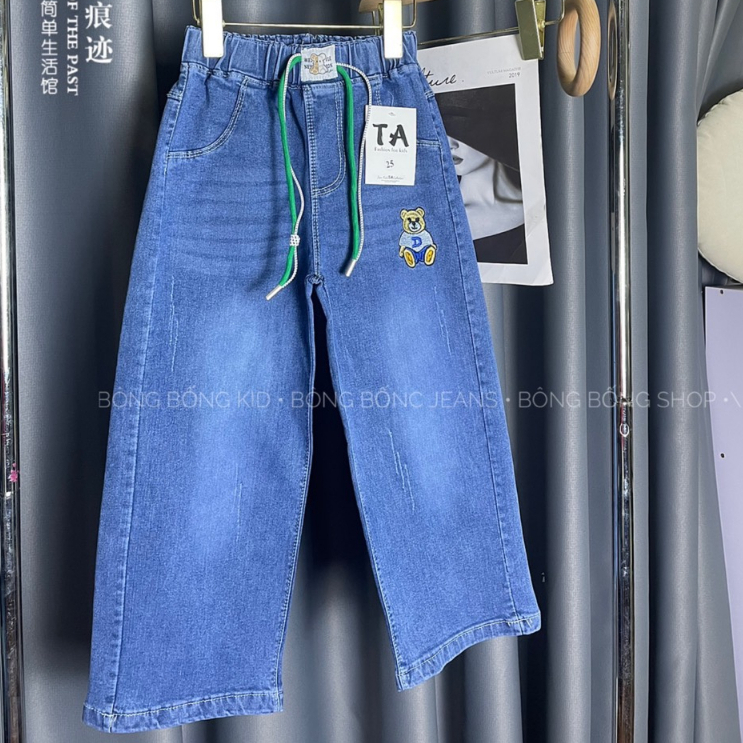 Quần Jeans Xuông GẤU bé Gái cao cấp