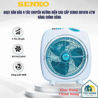 Quạt bàn đảo 4 tấc chuyển hướng điện cao cấp senko bd1410 47w - hàng chính hãng-có bảo hành