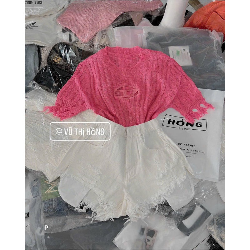 Quần short jean nữ trơn đen trắng túi lộ trơn