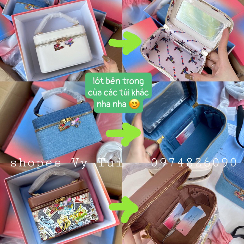 Túi cốp khoá thỏ diisney cê n ca size 15cm full hộp kèm túi vải