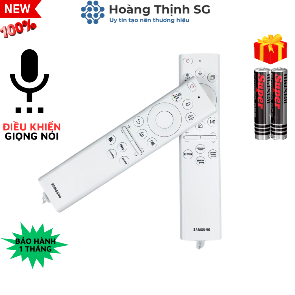 Remote điều khiển tivi Samsung Giọng nói, pin năng lượng mặt trời, điều khiển TV Samsung thông minh