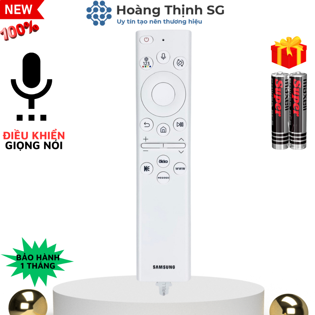 Remote điều khiển tivi Samsung Giọng nói, pin năng lượng mặt trời, điều khiển TV Samsung thông minh