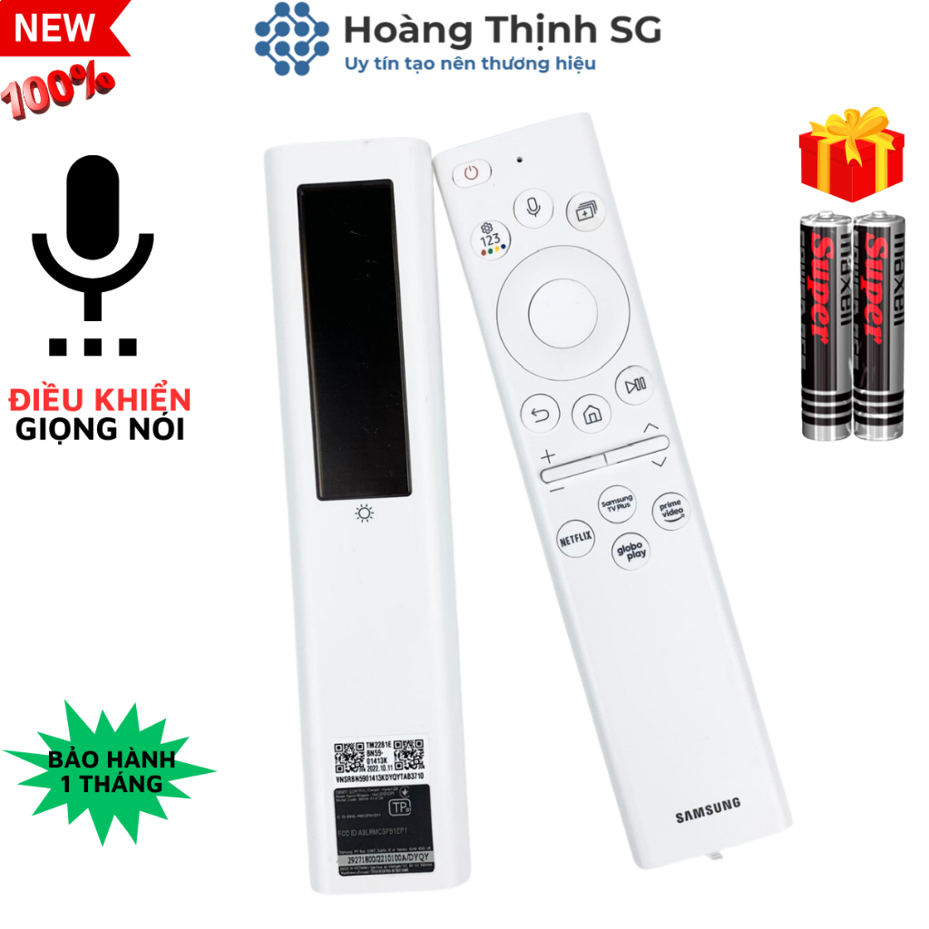 Remote điều khiển tivi Samsung Giọng nói, pin năng lượng mặt trời, điều khiển TV Samsung thông minh