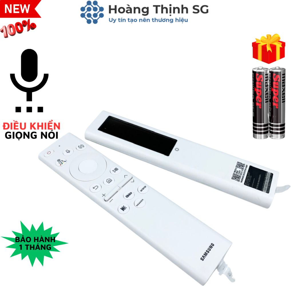 Remote điều khiển tivi Samsung Giọng nói, pin năng lượng mặt trời, điều khiển TV Samsung thông minh