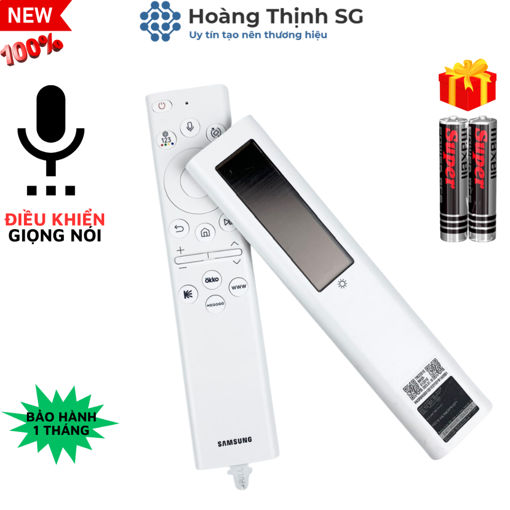 Remote điều khiển tivi Samsung Giọng nói, pin năng lượng mặt trời, điều khiển TV Samsung thông minh