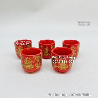 Chén thờ cúng màu ĐỎ ,chén nước màu Đỏ