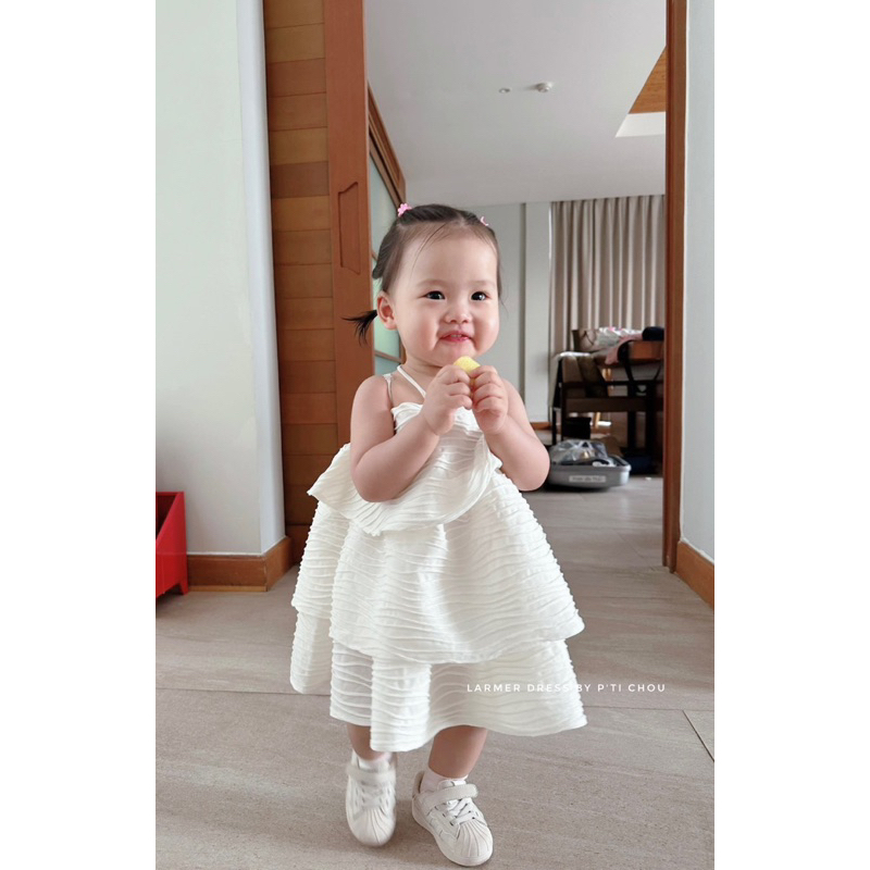 Larmer dress Váy bé gái 3 tầng P'ti chou thiết kế điệu đà cho bé gái từ 1 đến 6 tuổi