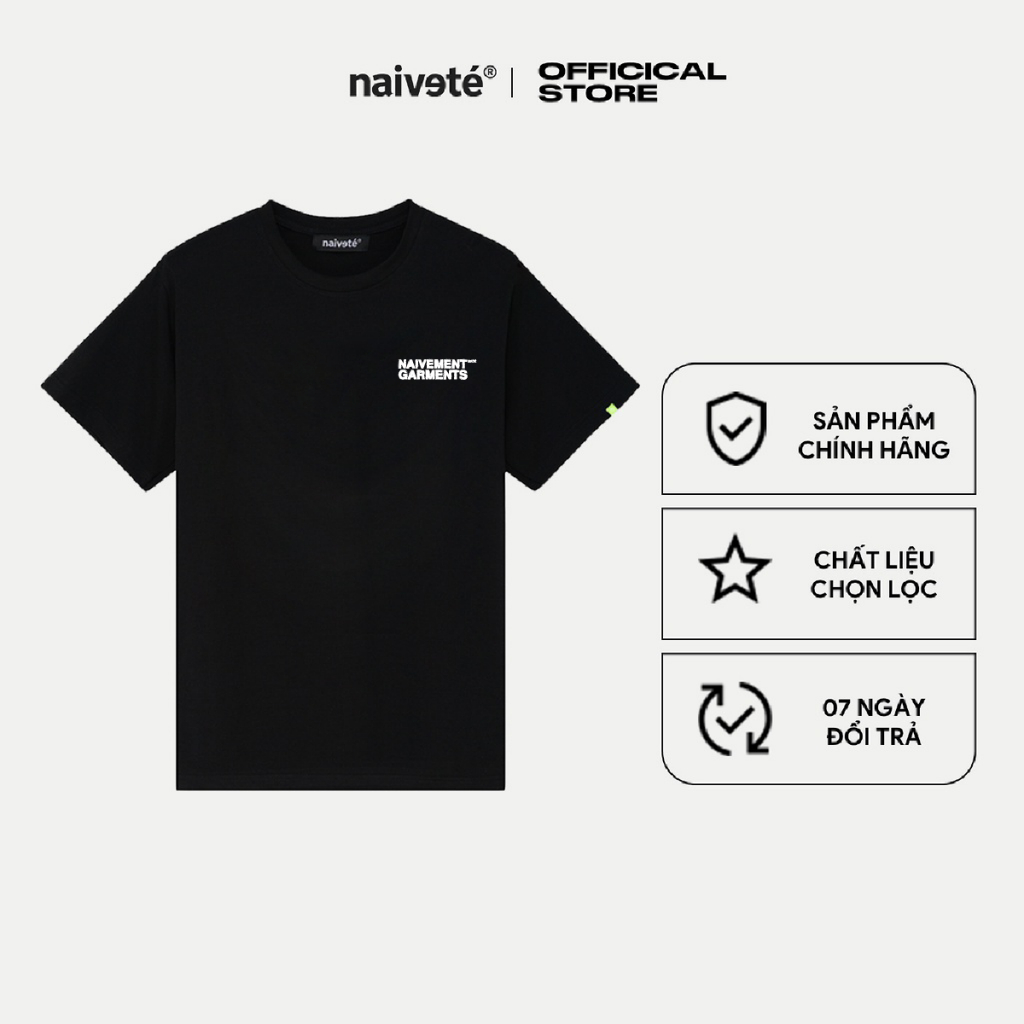 Áo thun unisex NAIVETE Garment T-shirt chất liệu cotton cao cấp