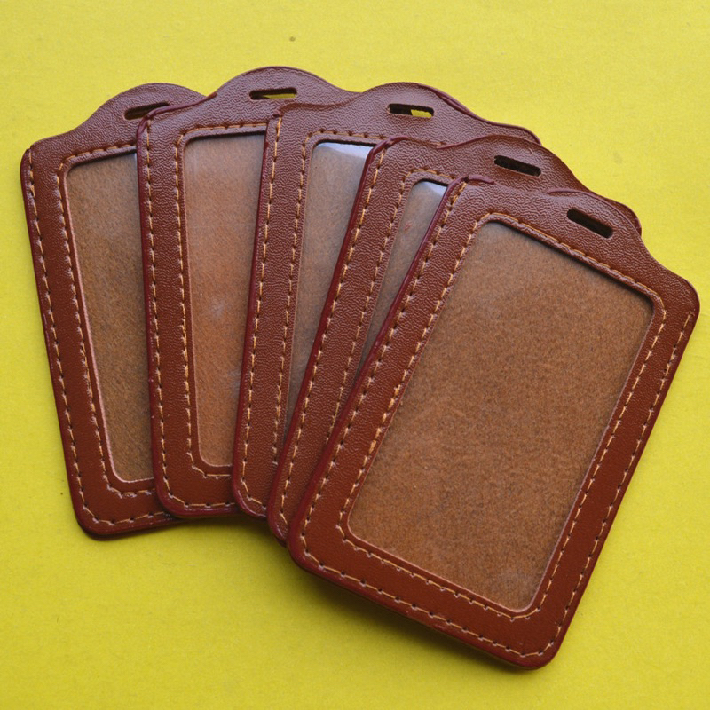 Bao da PU đựng thẻ, bảng tên cho nhân viên học sinh dáng ngang/dọc mẫu đơn giản thanh lịch