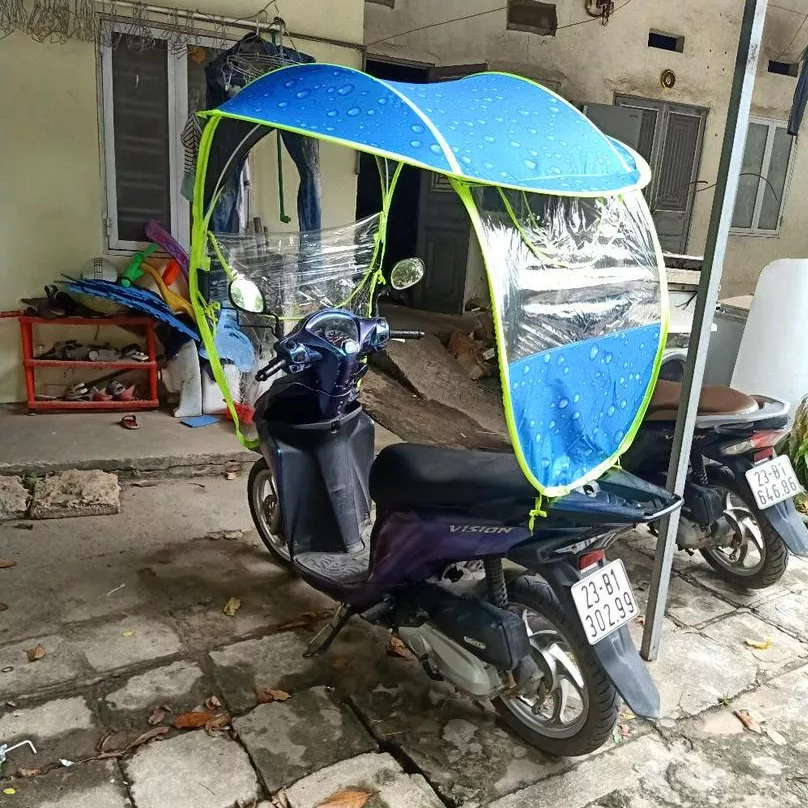 Ô dù đi mưa - sản phẩm che nắng mưa xe máy có rèm 2 bên