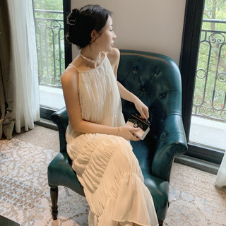 Váy maxi 2 dây INFLACHI đầm đi biển dáng dài nhún 2 lớp chất voan tơ cao cấp mặc đi chơi đi biển du lịch xinh 9133 CT-1