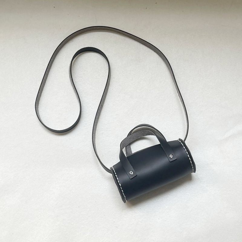 Phụ kiện túi đeo chéo mini da bò phong cách retro cho bé