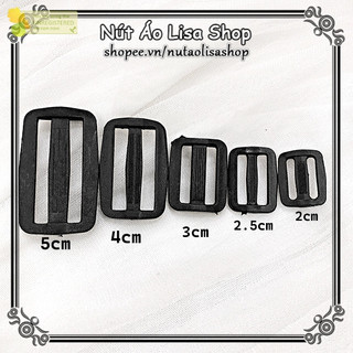 Set 10 Chiếc Khóa khóa trượt, đai tăng giảm dây đeo ba lô, túi xách 2cm, 2.5cm, 3cm, 4cm, 5cm Lisa