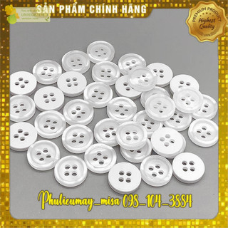 Nút sơmi trắng + đen 50 cúc 1.2cm , phụ liệu may rẻ