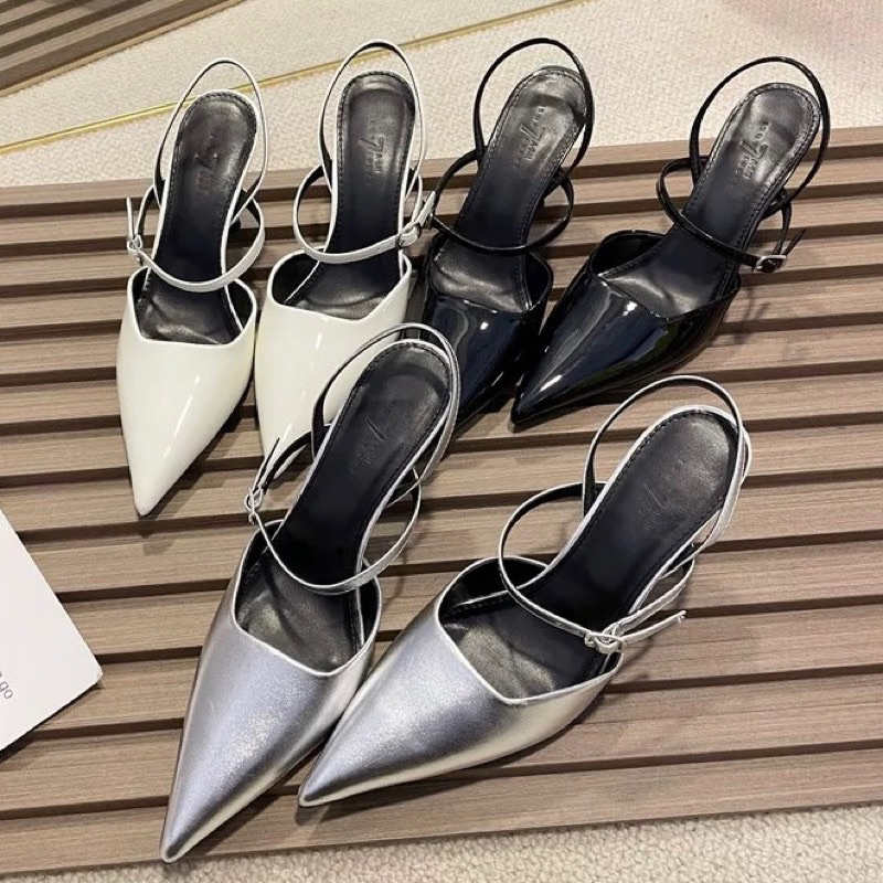 ORDER 💗 Giày mũi nhọn da bóng gót nhọn 6cm 35-39