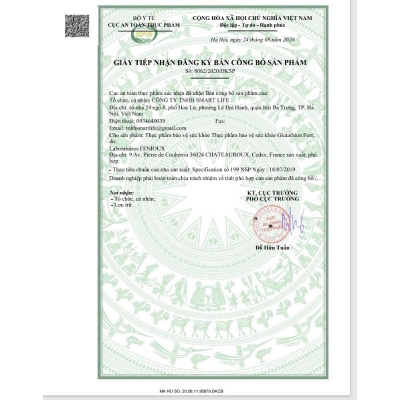 VIÊN NGẬM TRẮNG DA GLUTATHION FORT 30 VIÊN XUẤT XỨ PHÁP